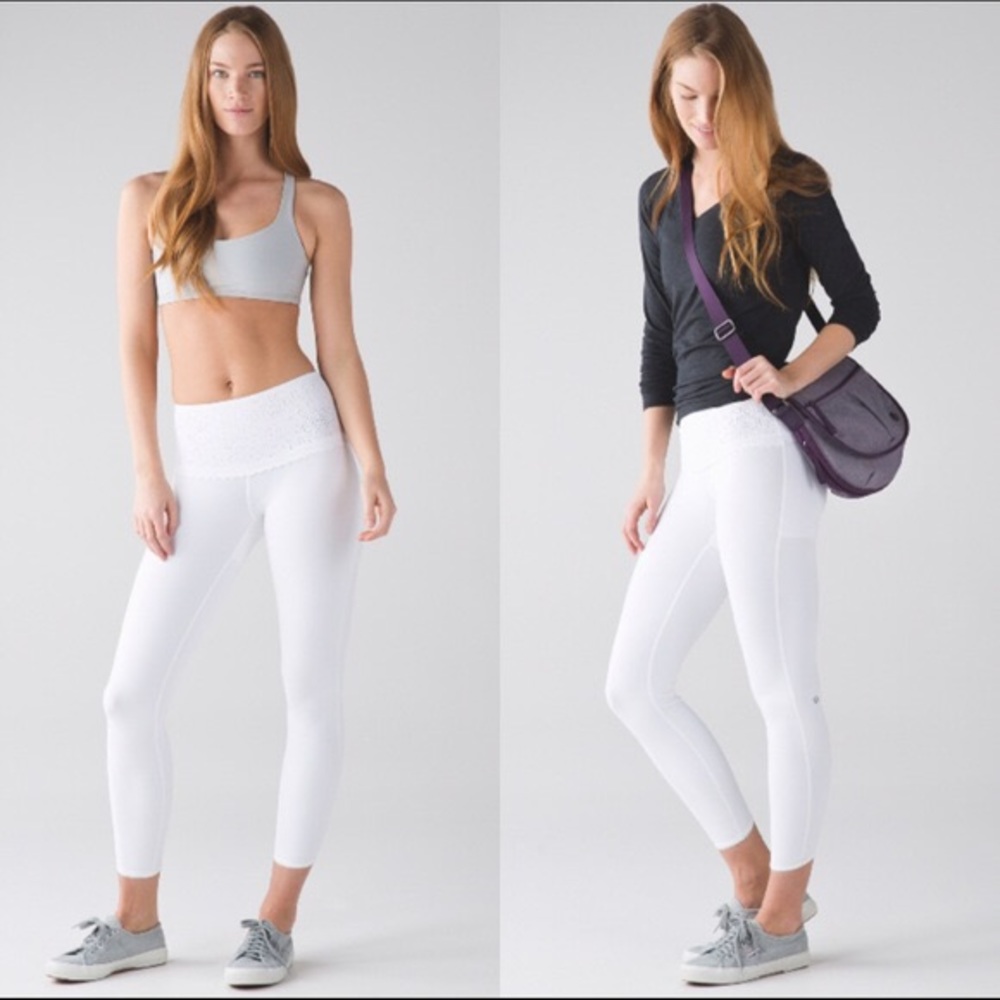 *RARE* white lululemon free spirit leggings size 2